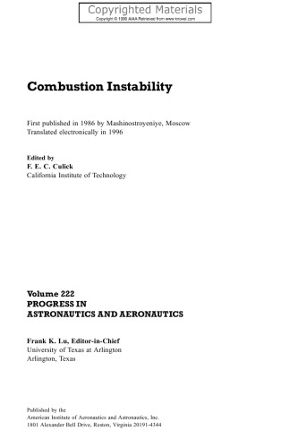 Combustion Instability