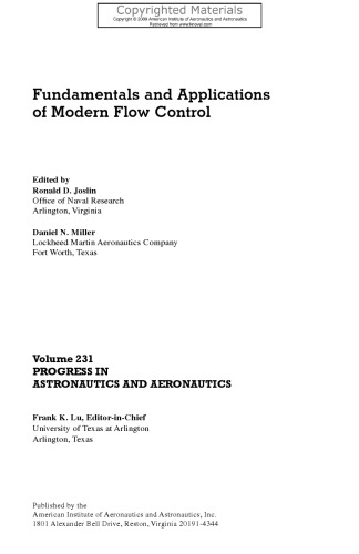 Fundamentals and Applications of Modern Flow Control