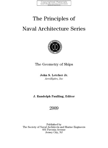 Principles of Naval Architecture Series - The Geometry of Ships