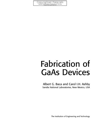 Fabrication of GaAs Devices