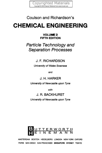 Coulson and Richardson's Chemical Engineering Volume 2 - Particle Technology and Separation Processes