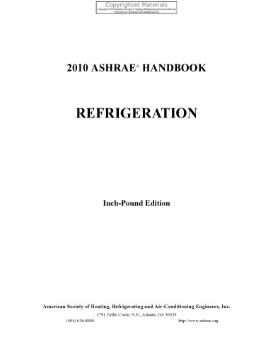 2010 ASHRAE Handbook - Refrigeration (I-P Edition)