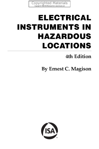 Electrical Instruments in Hazardous Locations