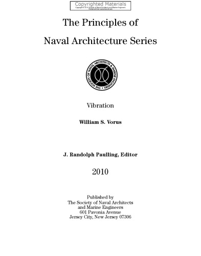 Principles of Naval Architecture Series - Vibration