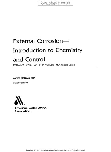 External Corrosion - Introduction to Chemistry and Control