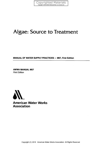 Algae - Source to Treatment - Manual of Water Supply Practices, M57