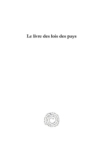 Le Livre Des Lois Des Pays