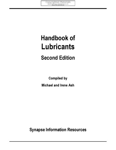 Handbook of Lubricants