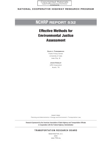 Effective Methods for Environmental Justice Assessment