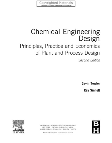 Chemical Engineering Design - Principles, Practice and Economics of Plant and Process Design