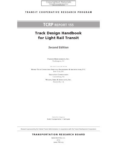 Track Design Handbook for Light Rail Transit