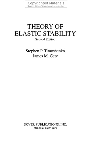 Theory of Elastic Stability