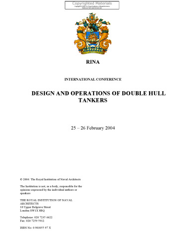 Design and Operations of Double Hull Tankers