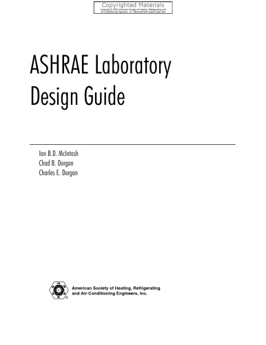 ASHRAE Laboratory Design Guide