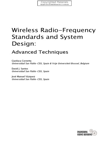 Wireless Radio-Frequency Standards and System Design - Advanced Techniques