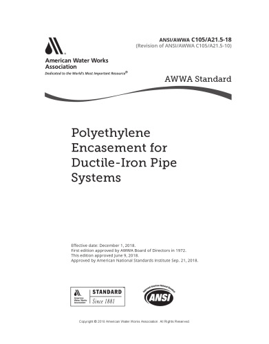 ANSI AWWA C105-18 Polyethylene Encasement for Ductile-Iron Pipe Systems
