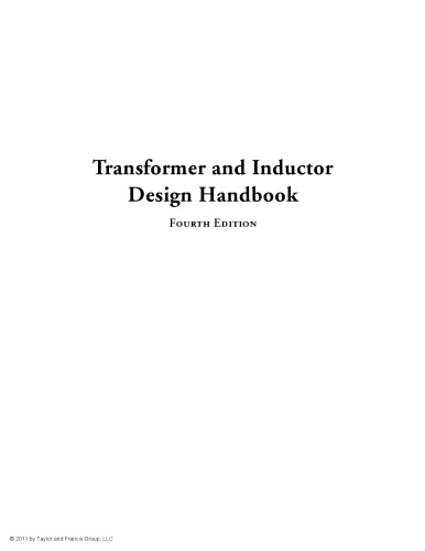 Transformer and inductor design handbook