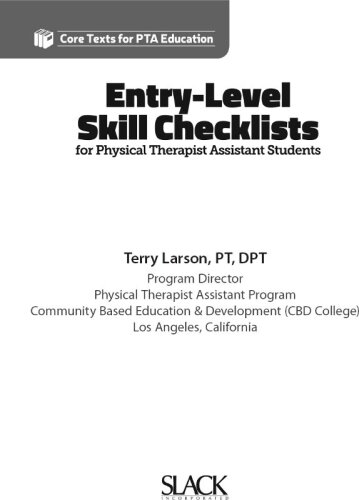 Entry-Level Skill Checklists for Physical Therapist Assistant Students