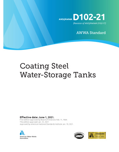 ANSI AWWA D102-21 Coating Steel Water Storage Tanks