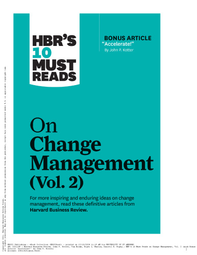 HBR's 10 Must Reads on Change Management
