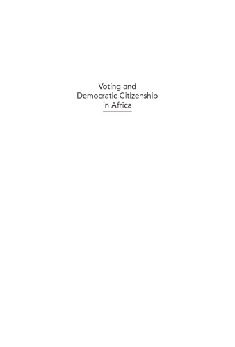 Voting and Democratic Citizenship in Africa