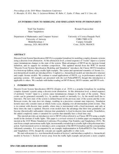 An Introduction to Modeling and Simulation with (Python(P))DEVS