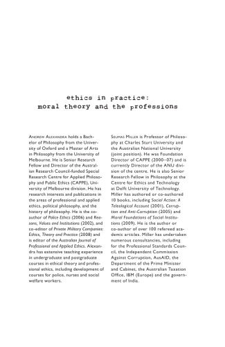 Ethics in Practice : Moral Theory and the Professions