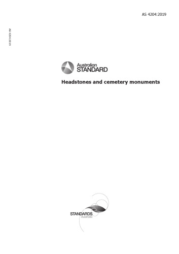 AS 4204:2019 Headstones and cemetery monuments