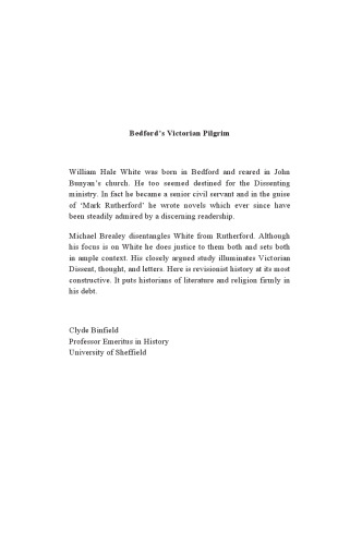 Bedford's Victorian Pilgrim : William Hale White in Context