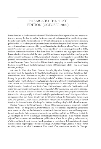 Patent Enforcement Worldwide: Writings in Honour of Dieter Stauder