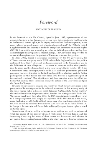 The UK and European Human Rights: A Strained Relationship?