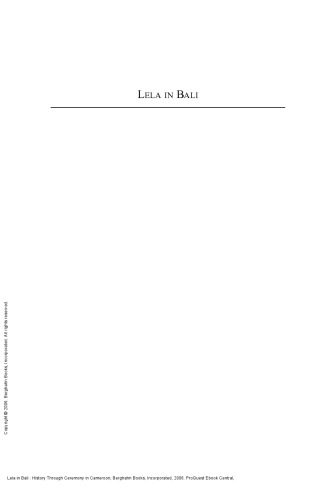 Lela in Bali : History Through Ceremony in Cameroon