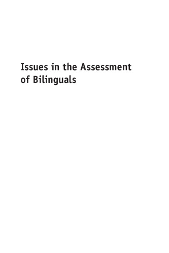 Issues in the Assessment of Bilinguals