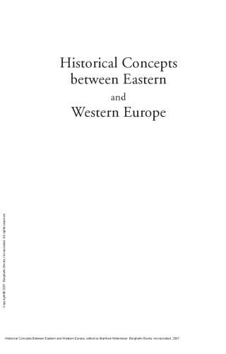 Historical Concepts Between Eastern and Western Europe