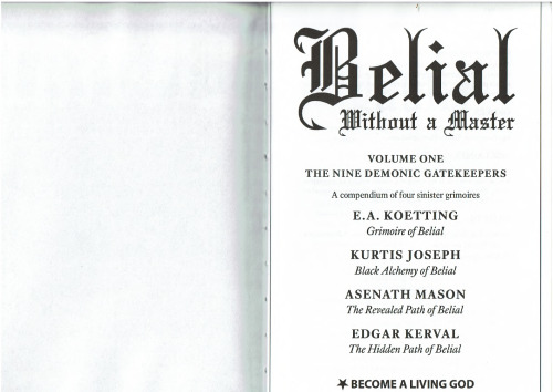 BELIAL: Without a Master (The Nine Demonic Gatekeepers Saga)