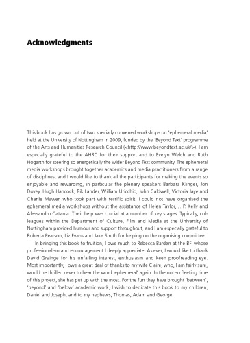 Ephemeral Media: Transitory Screen Culture from Television to YouTube