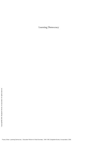 Learning Democracy : Education Reform in West Germany, 1945-1965