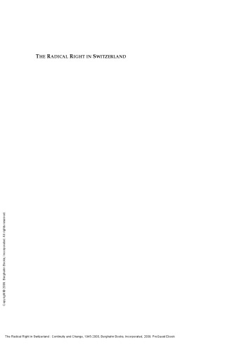 The Radical Right in Switzerland : Continuity and Change, 1945-2000