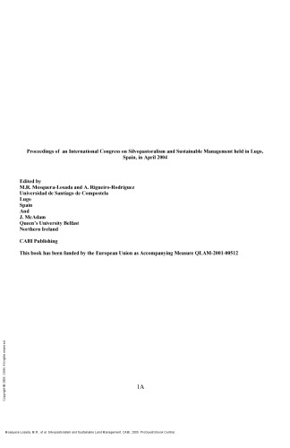 Silvopastoralism and Sustainable Land Management
