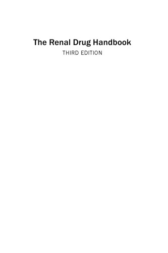 The Renal Drug Handbook 3rd Edition