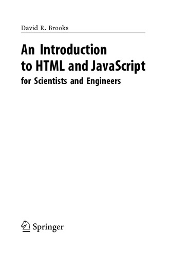 An introduction to HTML and JavaScript for scientists and engineers