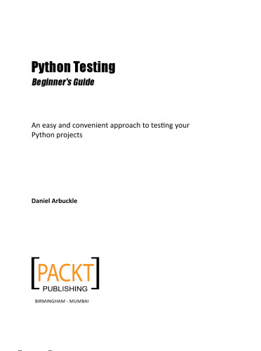 Python Testing: Beginner's Guide