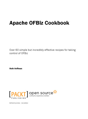 Apache OFBiz cookbook