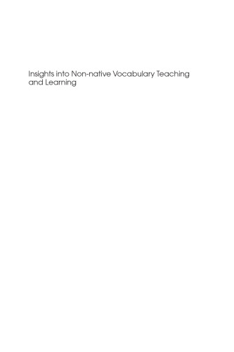 Insights into non-native vocabulary teaching and learning