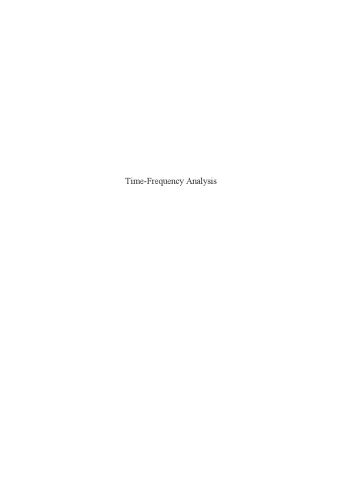 Time-Frequency Analysis: Concepts and Methods