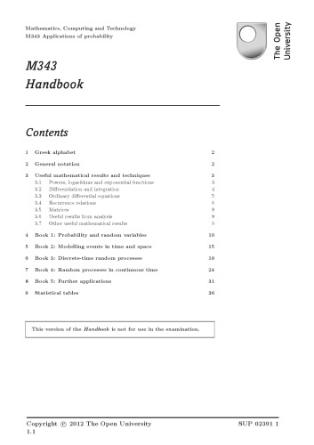 M343 Applications of Probability