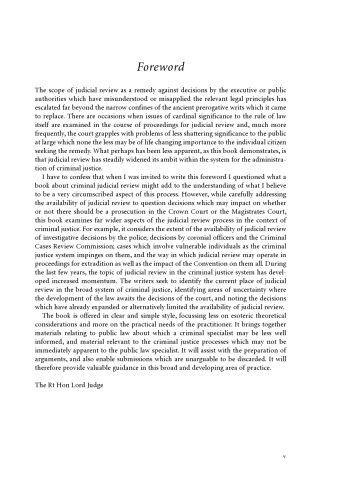 Criminal Judicial Review: A Practitioner’s Guide to Judicial Review in the Criminal Justice System and Related Areas