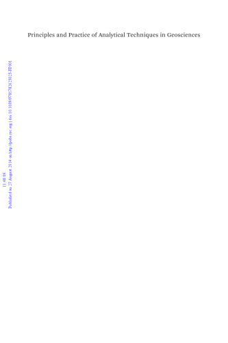Principles and practice of analytical techniques in geosciences