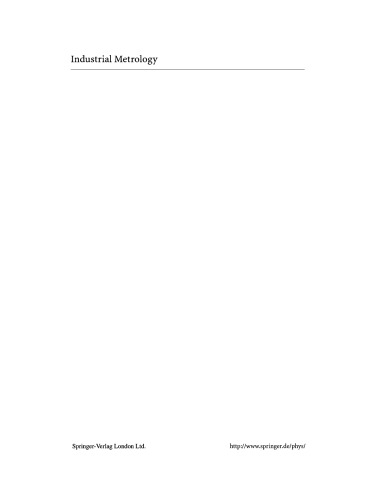 Industrial Metrology: Surfaces and Roundness