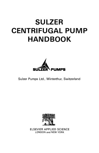 Sulzer Centrifugal Pump Handbook